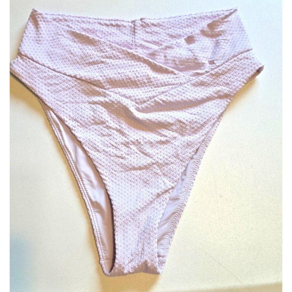 Aerie American Eagle High Cut Cheeky Purple Bathing Suit Bottom Large L NEW